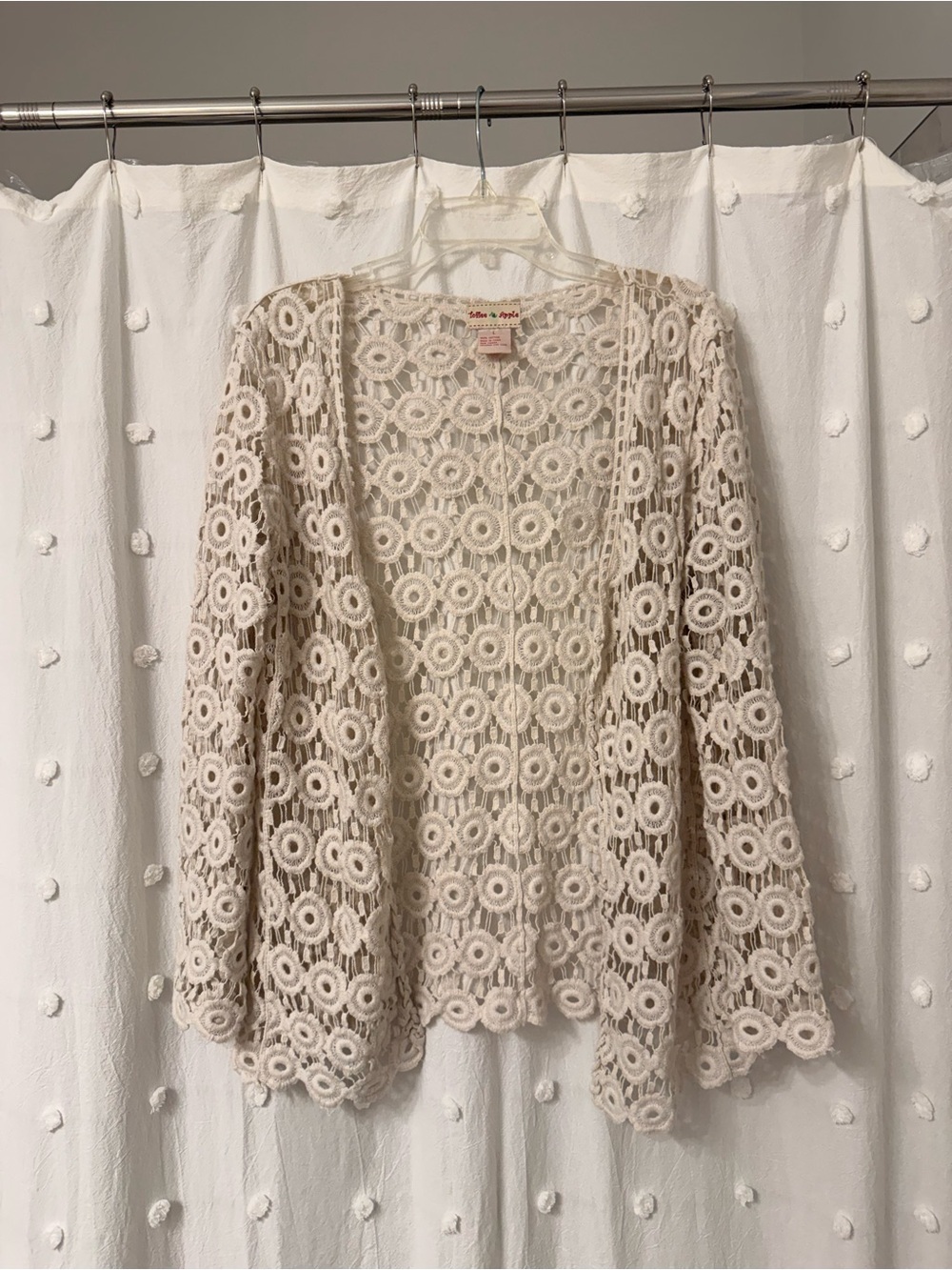 Crochet Openwork Cardigan in Cream by Eloise + April